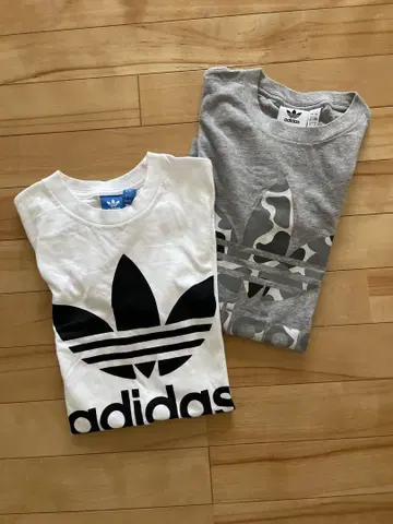 아디다스 오리지널 adidas 티셔츠 S 2매 화이트 그레이