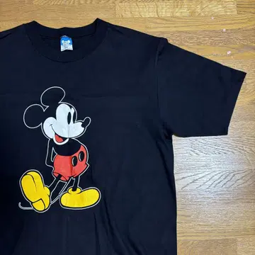 80s 90s Disney 미키 티셔츠 블랙 빈티지