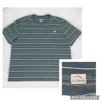 신품 L.L.Bean 스트라이프 포켓 티셔츠 익스플로러 슬래브