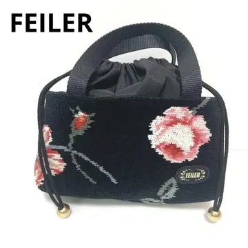 FEILER 페일러 꽃무늬 자수 복조리형 핸드백