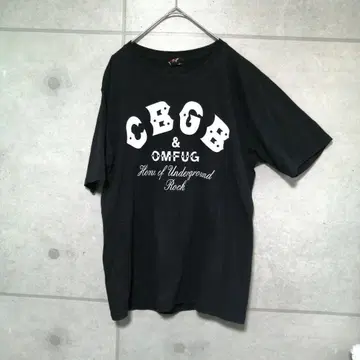 CBGB 로고 프린트 티셔츠 라이브하우스 펑크록 펑크 블랙