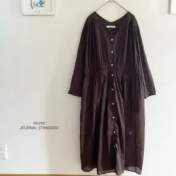 레 저널 스탠다드 코튼 크린클 V넥 원피스 9020