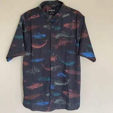 KAVU 물고기 패턴 반팔 셔츠 M 사이즈