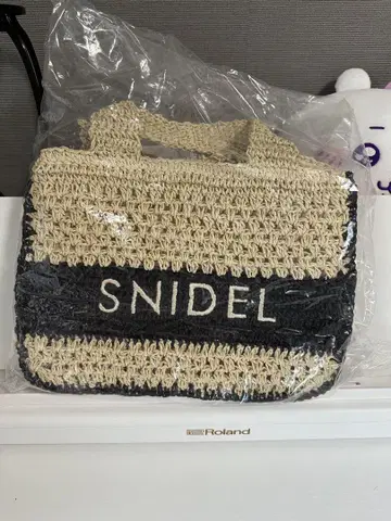 snidel 스나이델 패턴 짜임 로고 토트백