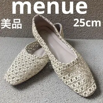 새상품급 25cm menue (므뉴) 뜨개질 메쉬 펌프스 스퀘어토