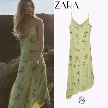 ZARA 프린트 튤 미디 원피스