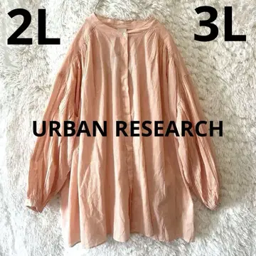 URBAN RESEARCH DOORS 핑크 개더 턱 긴팔 셔츠
