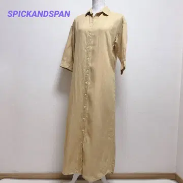 스픽 앤드 스팬 롱 원피스 7부 소매 셔츠 원피스 스키퍼
