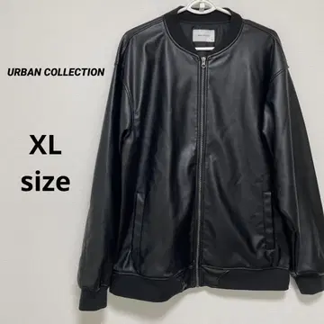 URBAN COLLECTION 남성용 블랙 가죽 재킷 XL