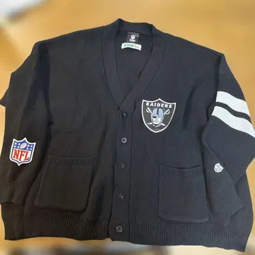 NFL Raiders 블랙 니트 가디건