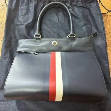 Tommy Hilfiger 네이비 스트라이프 토트백