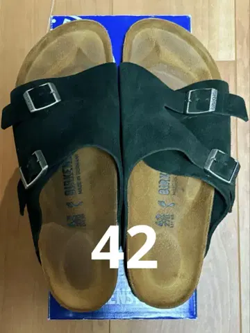 버켄스탁 취리히 42 컴포트 샌들 블랙 블랙