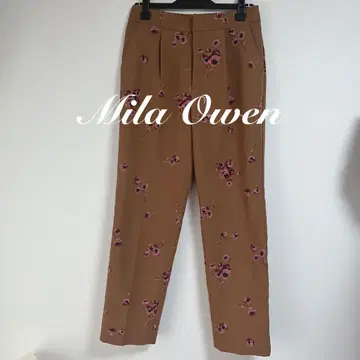 Mila Owen 미라 오웬 꽃무늬 센터 프레스 팬츠 브라운