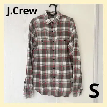 J.Crew 제이크루 체크 네르 셔츠 남성용 S 사이즈 셔츠 회색 빨간색