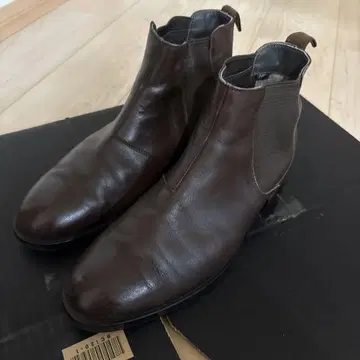 REGAL 브라운 가죽 사이드 고어 부츠