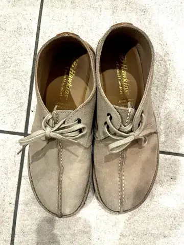 베이지 스웨이드 모카신 레이스업