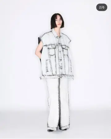 JOHNLAWRENCESULLIVAN 블리치 데님 지퍼 롱 스커트