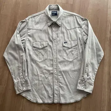 Wrangler 랭글러 그레이 데님 웨스턴 셔츠