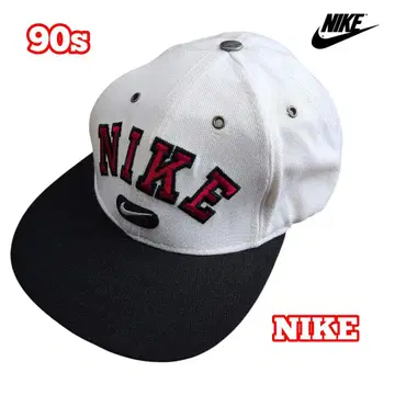 90s NIKE 야구 모자 스냅백 메탈 버튼
