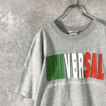 유니버설 스튜디오 티셔츠 미국산 로고 프린트 그레이