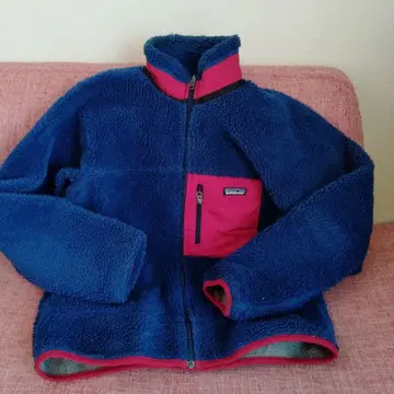 patagonia 남성용 플리스 자켓 XS 파랑/빨간색