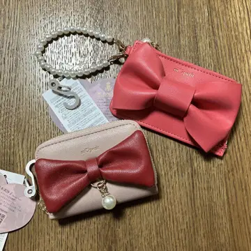 아오키 미사코 m petit 리본 장식 카드 케이스 핑크