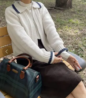 바이컬러 지퍼 카디건