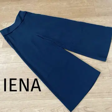 IENA 예나 네이비 와이드 팬츠 안감 쿠프라 S 사이즈 일본제