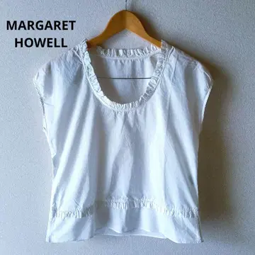 MARGARET HOWELL 블라우스 코튼 프릴 프렌치 슬리브