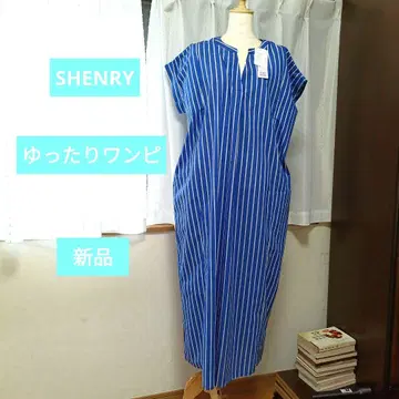 SHENRY 스트라이프 스키퍼 롱 원피스