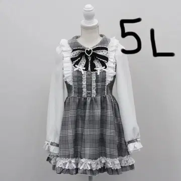 유메텐보 장미 레이스 진주 리본 하트 비쥬 원피스 5L