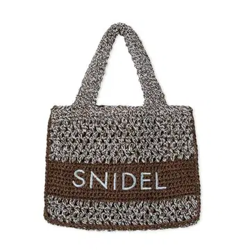 [미사용] 스나이델 패턴 짜임 로고 토트백 브라운 SNIDEL