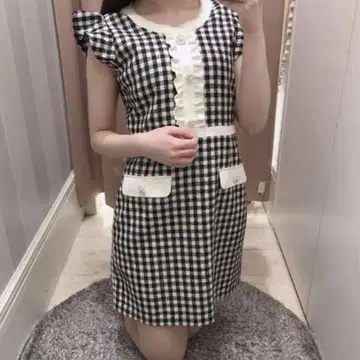 에블린 깅엄 체크 미니 원피스