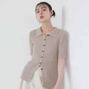 믹스 썸머 폴로 니트 아이보리 FREE