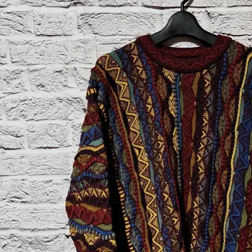 COOGI 쿠지 니트 스웨터 3D 빨강 파랑 노랑