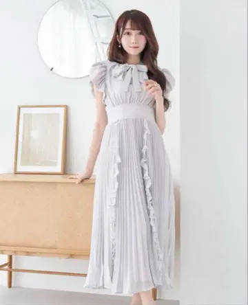 로제뮤즈 시폰 플리츠 드레스 그레이