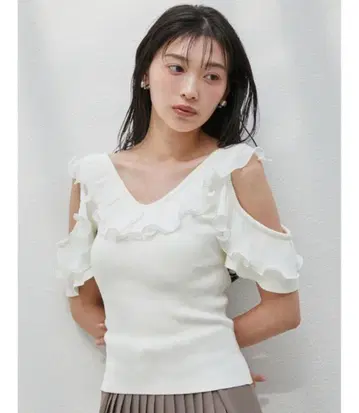snidel 스나이델 플리츠 니트 풀오버