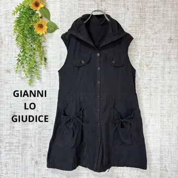 GIANNI LO GIUDICE 나일론 베스트 튜닉 길이 블랙 42