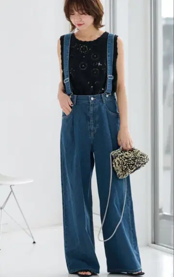 신품 JOURNAL STANDARD regime 서스펜더 데님