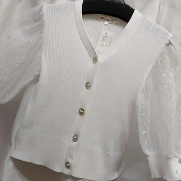 백색 여름 니트 카디건 사이즈 40