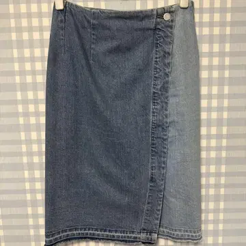 투모로우랜드 맥아피 데님 래핑 스타일 타이트 스커트 34