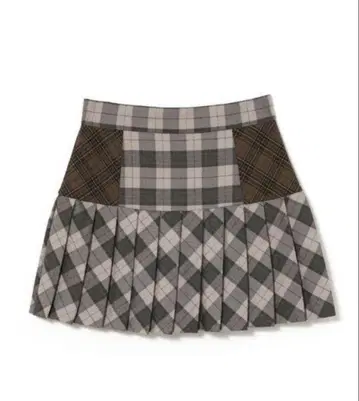 ANDMARY Coco check pleats skirt beige
