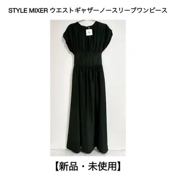 [새상품 미사용] STYLE MIXER 허리 개더 슬리브리스 원피스