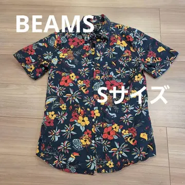 BEAMS HEART 꽃무늬 반팔 셔츠 S 사이즈 아로하 셔츠