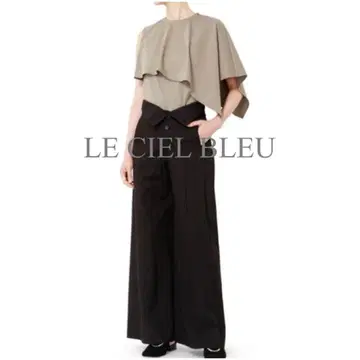 새상품급 LE CIEL BLEU 르쉘블루 비대칭 상의 베이지
