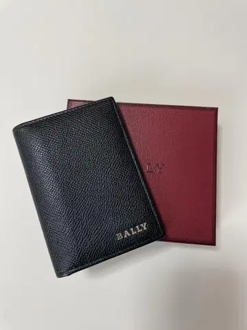 BALLY 블랙 명함지갑 가죽 소재