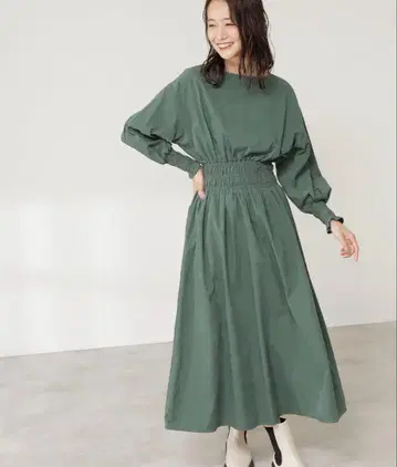 [ 새상품급 ] 에누내추럴뷰티 / 돌먼 슬리브 원피스 그린