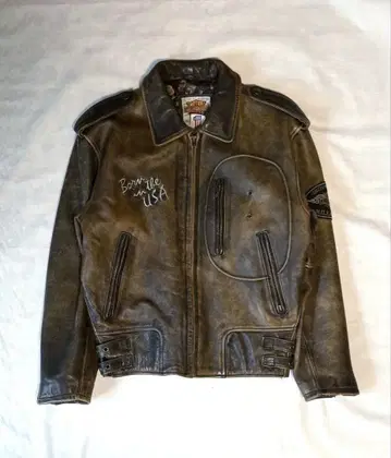 브라운 가죽 재킷 Harley-Davidson