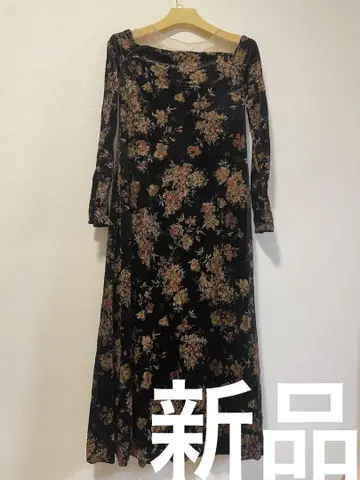 Ameri FLOWER PRINT VELOUR DRESS 택 포함