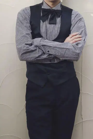 결혼식 체크 무늬 셔츠